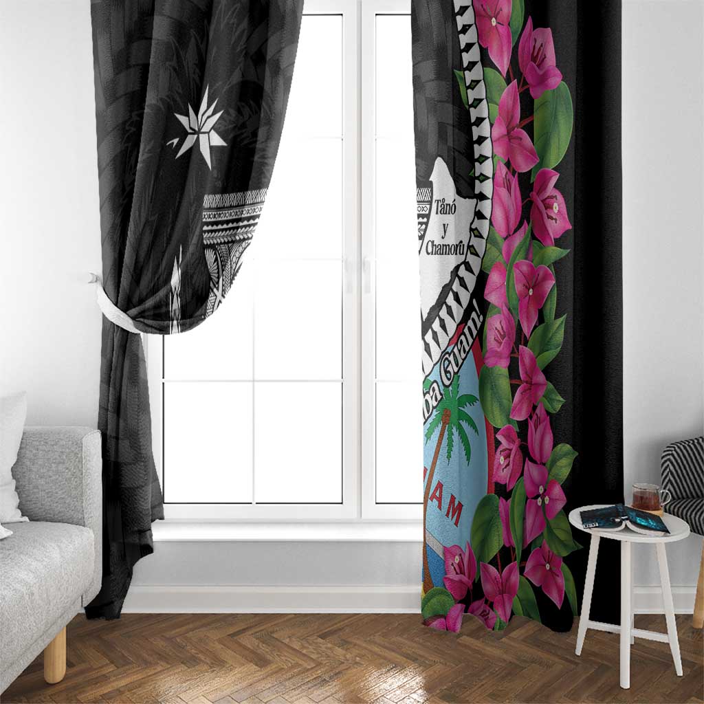 Biba Guam Liberation Day Window Curtain Tano y Chamoru Latte Stone Black