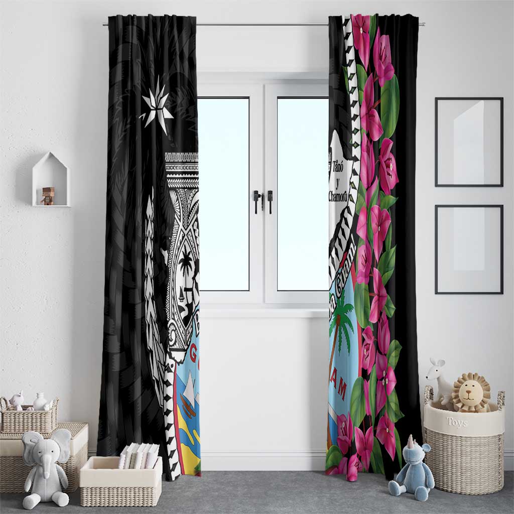 Biba Guam Liberation Day Window Curtain Tano y Chamoru Latte Stone Black