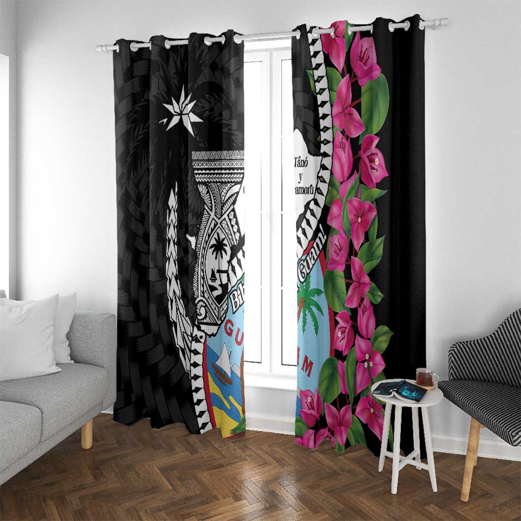 Biba Guam Liberation Day Window Curtain Tano y Chamoru Latte Stone Black