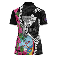 Biba Guam Liberation Day Women Polo Shirt Tano y Chamoru Latte Stone Black