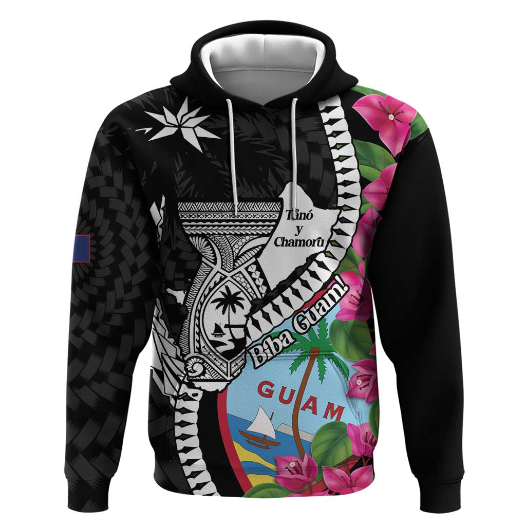 Biba Guam Liberation Day Zip Hoodie Tano y Chamoru Latte Stone Black