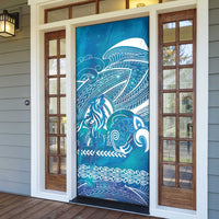 Kuri Dog Waka New Zealand Matariki Door Cover Ocean Sharks Maori Tattoo