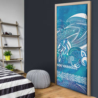 Kuri Dog Waka New Zealand Matariki Door Cover Ocean Sharks Maori Tattoo