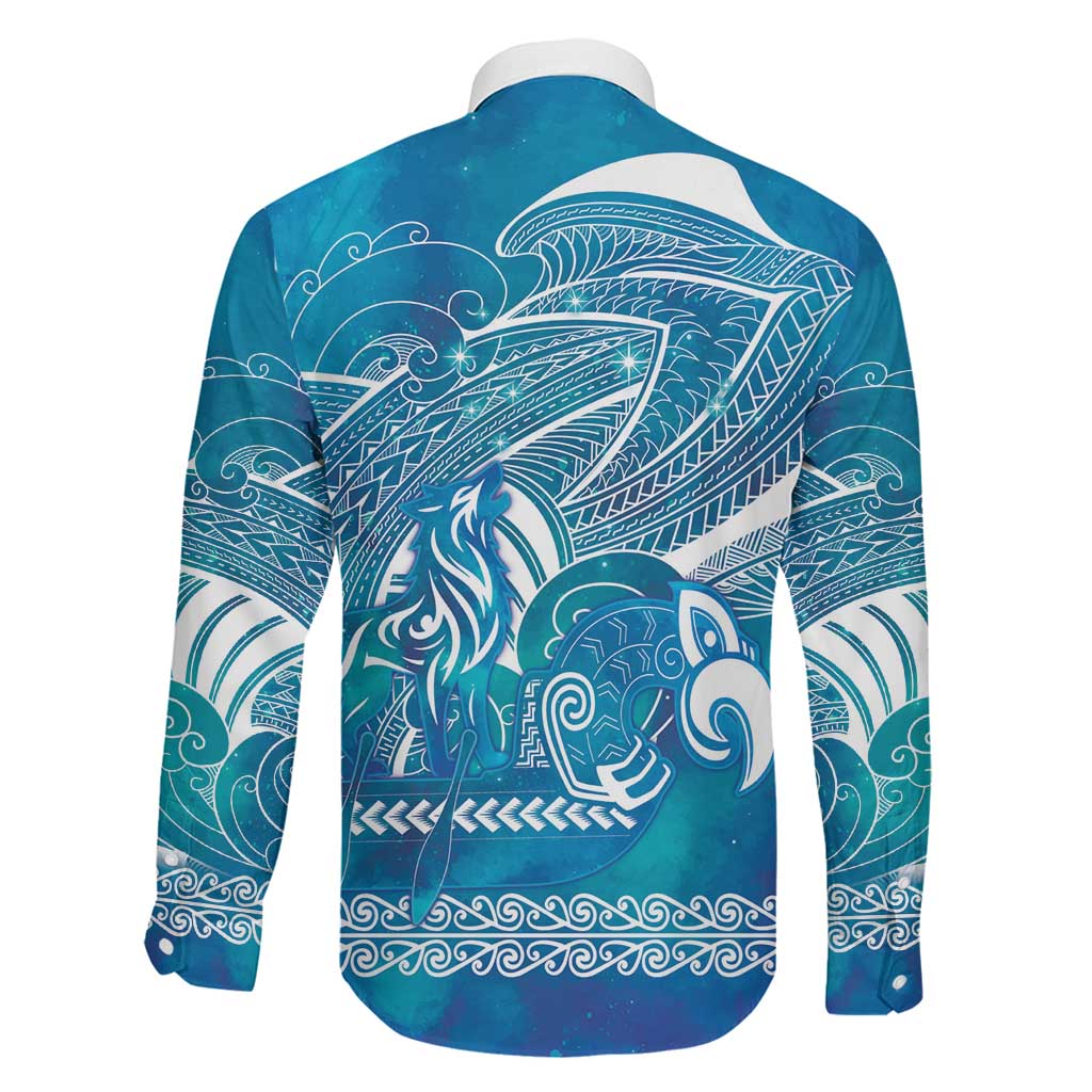 Kuri Dog Waka New Zealand Matariki Family Matching Puletasi and Hawaiian Shirt Ocean Sharks Maori Tattoo