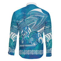 Kuri Dog Waka New Zealand Matariki Family Matching Puletasi and Hawaiian Shirt Ocean Sharks Maori Tattoo