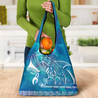 Kuri Dog Waka New Zealand Matariki Grocery Bag Ocean Sharks Maori Tattoo