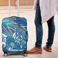 Kuri Dog Waka New Zealand Matariki Luggage Cover Ocean Sharks Maori Tattoo
