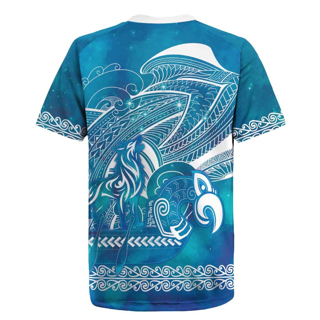 Kuri Dog Waka New Zealand Matariki Rugby Jersey Ocean Sharks Maori Tattoo