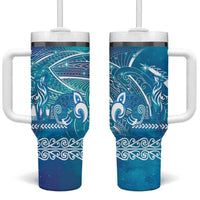 Kuri Dog Waka New Zealand Matariki Tumbler With Handle Ocean Sharks Maori Tattoo