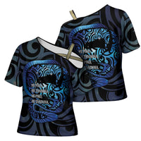 Tuna Eel New Zealand Matariki Cross Shoulder Shirt He Piko He Taniwha Maori Pattern LT14 - Polynesian Pride