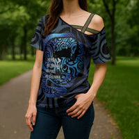 Tuna Eel New Zealand Matariki Cross Shoulder Shirt He Piko He Taniwha Maori Pattern LT14 - Polynesian Pride
