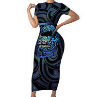 Tuna Eel New Zealand Matariki Family Matching Short Sleeve Bodycon Dress and Hawaiian Shirt He Piko He Taniwha Maori Pattern