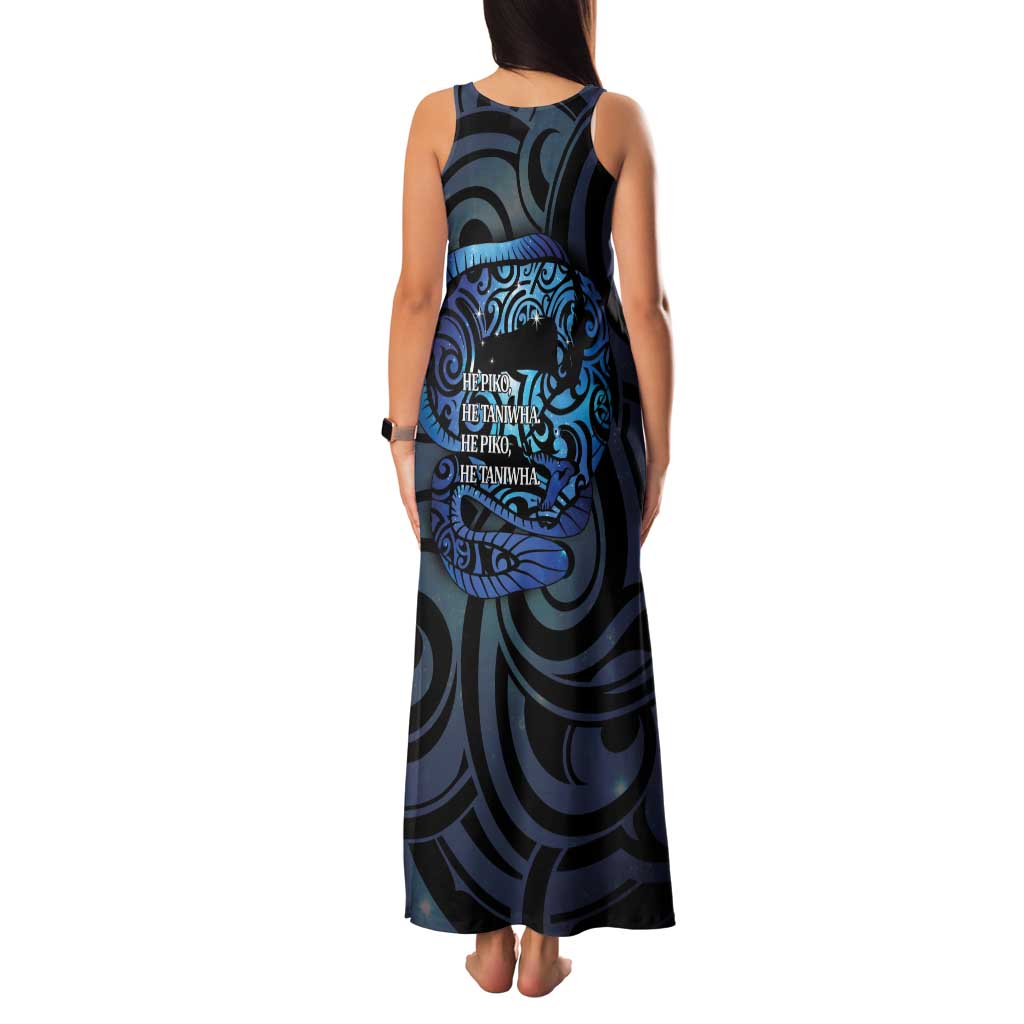 Tuna Eel New Zealand Matariki Family Matching Tank Maxi Dress and Hawaiian Shirt He Piko He Taniwha Maori Pattern