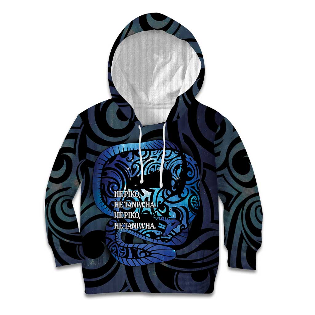Tuna Eel New Zealand Matariki Kid Hoodie He Piko He Taniwha Maori Pattern