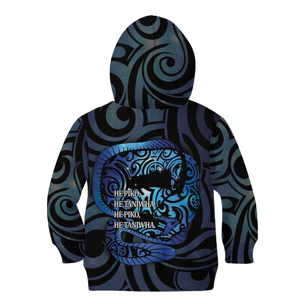 Tuna Eel New Zealand Matariki Kid Hoodie He Piko He Taniwha Maori Pattern