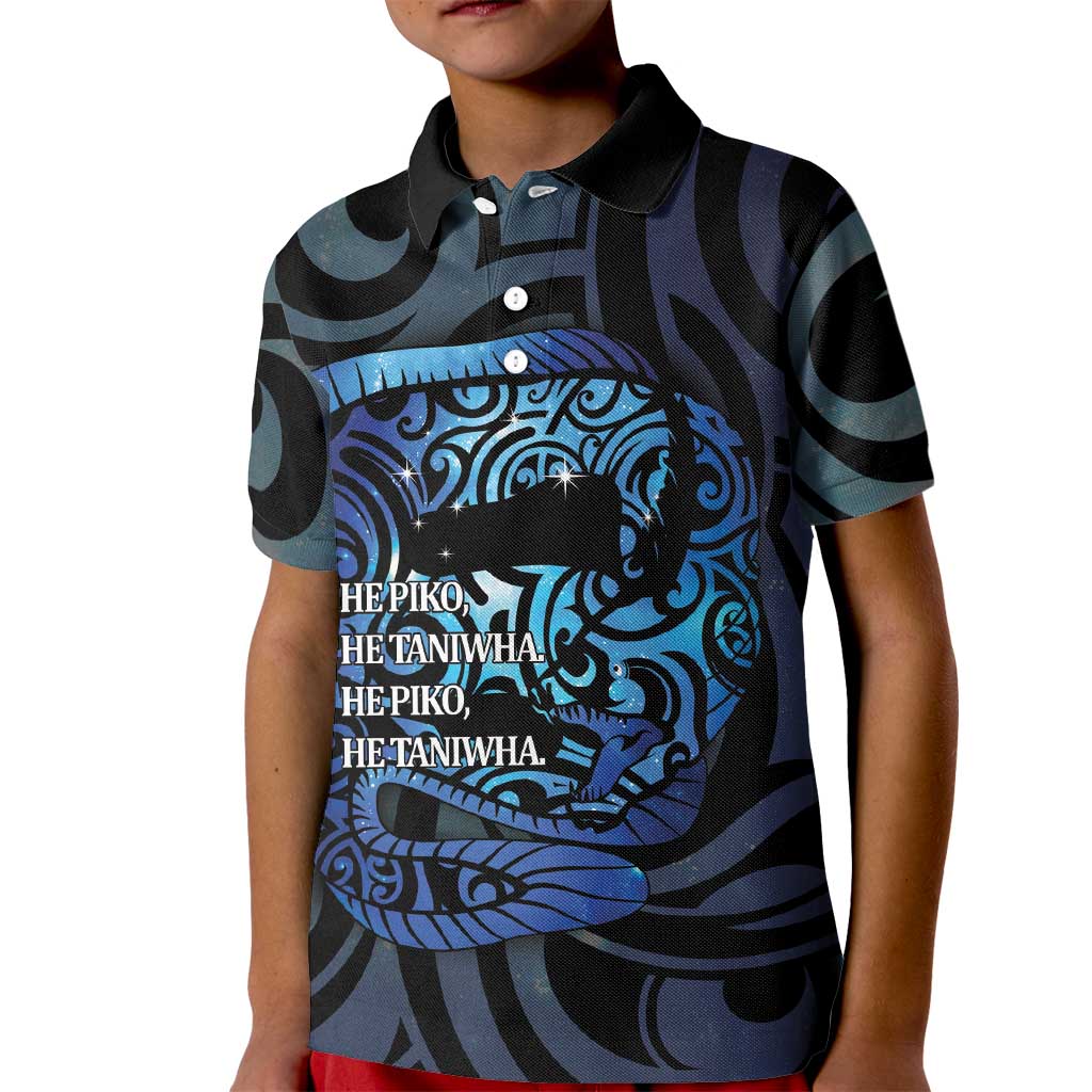 Tuna Eel New Zealand Matariki Kid Polo Shirt He Piko He Taniwha Maori Pattern