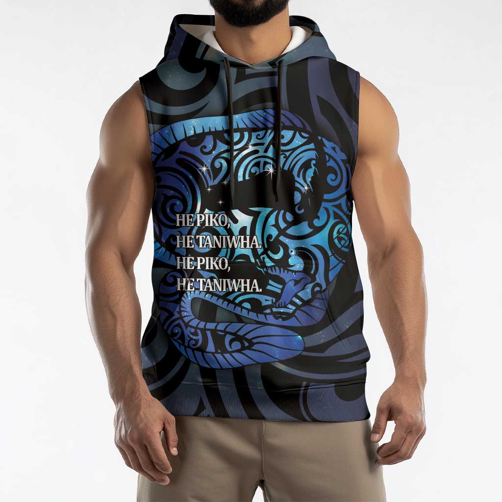 Tuna Eel New Zealand Matariki Sleeveless Hoodie He Piko He Taniwha Maori Pattern