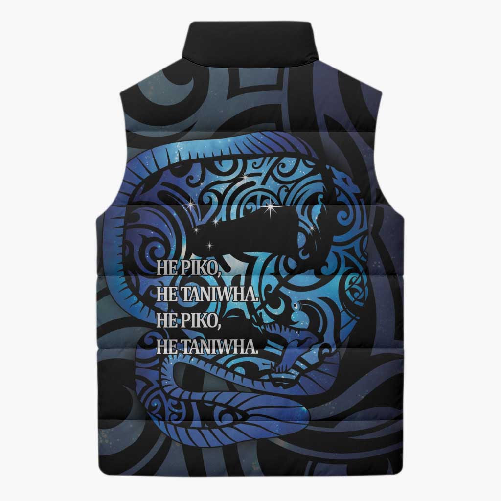 Tuna Eel New Zealand Matariki Sleeveless Puffer Jacket He Piko He Taniwha Maori Pattern LT14 - Polynesian Pride