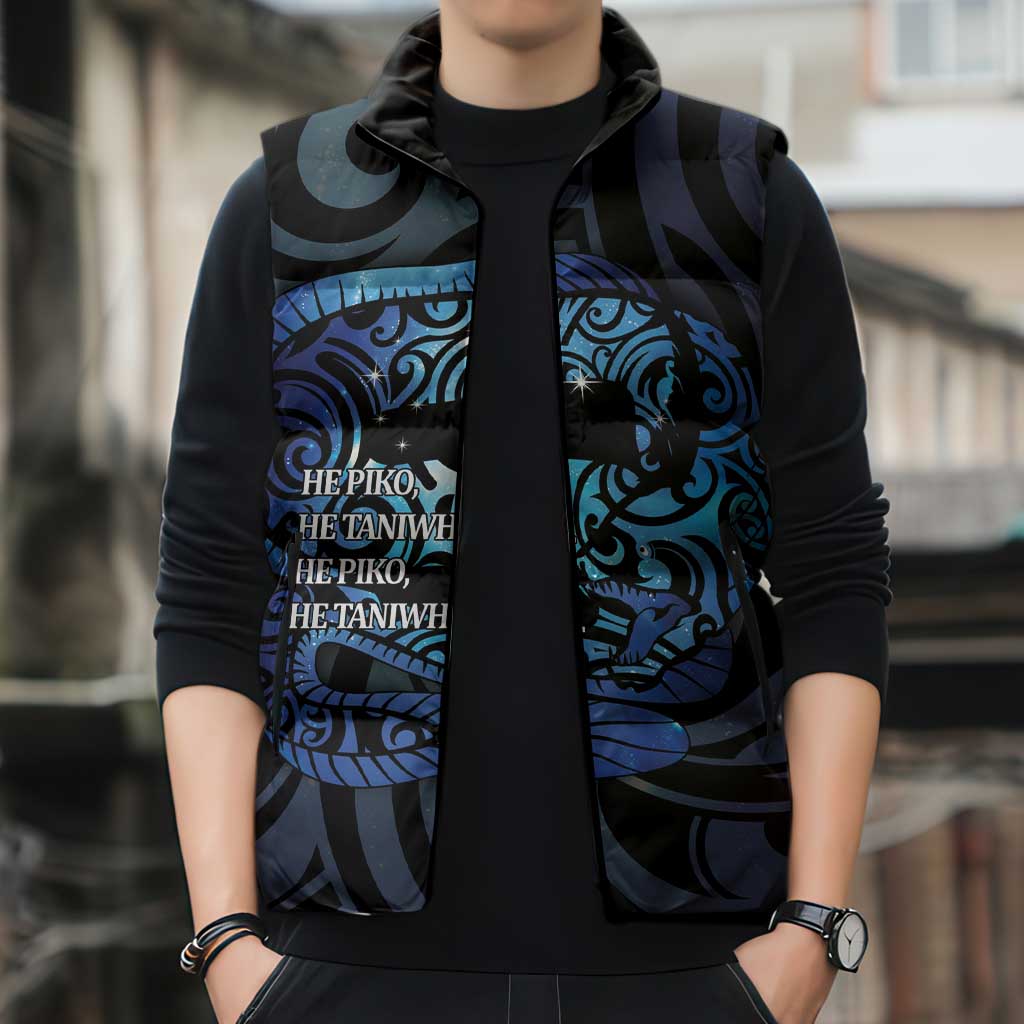 Tuna Eel New Zealand Matariki Sleeveless Puffer Jacket He Piko He Taniwha Maori Pattern LT14 - Polynesian Pride