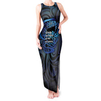 Tuna Eel New Zealand Matariki Tank Maxi Dress He Piko He Taniwha Maori Pattern LT14 Women Purple - Polynesian Pride