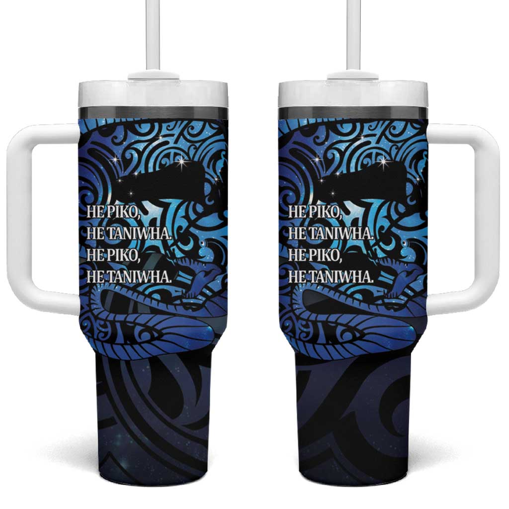 Tuna Eel New Zealand Matariki Tumbler With Handle He Piko He Taniwha Maori Pattern LT14 One Size: 40 oz Purple - Polynesian Pride