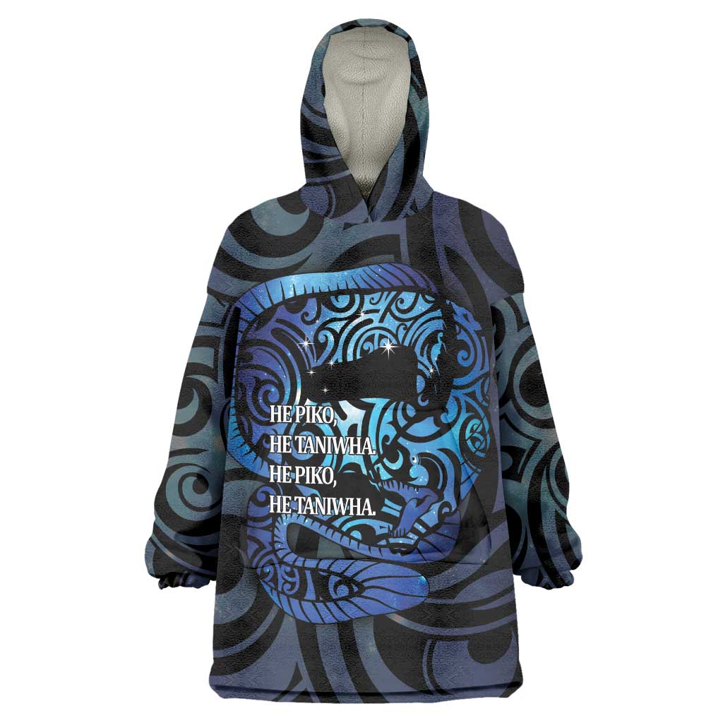 Tuna Eel New Zealand Matariki Wearable Blanket Hoodie He Piko He Taniwha Maori Pattern LT14 One Size Purple - Polynesian Pride