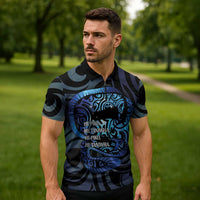 Tuna Eel New Zealand Matariki Zipper Polo Shirt He Piko He Taniwha Maori Pattern LT14 - Polynesian Pride