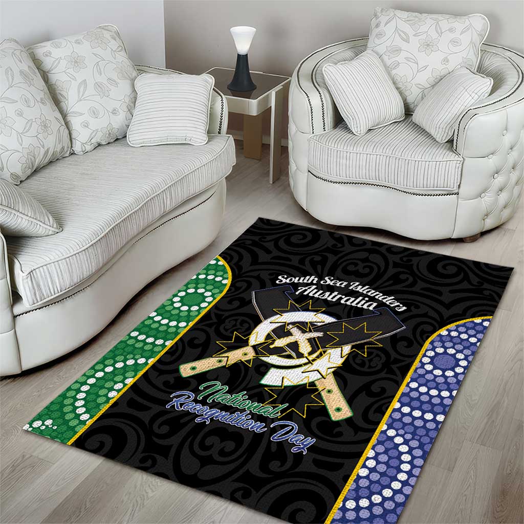 Personalised South Sea Islanders National Recognition Day Area Rug Australia Aboriginal Vanuatu Pig Tusk