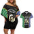 Personalised South Sea Islanders National Recognition Day Couples Matching Off Shoulder Short Dress and Hawaiian Shirt Australia Aboriginal Vanuatu Pig Tusk