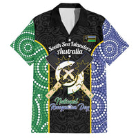 Personalised South Sea Islanders National Recognition Day Family Matching Puletasi and Hawaiian Shirt Australia Aboriginal Vanuatu Pig Tusk LT14 Dad's Shirt - Short Sleeve Black - Polynesian Pride