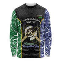 Personalised South Sea Islanders National Recognition Day Long Sleeve Shirt Australia Aboriginal Vanuatu Pig Tusk LT14 Unisex Black - Polynesian Pride