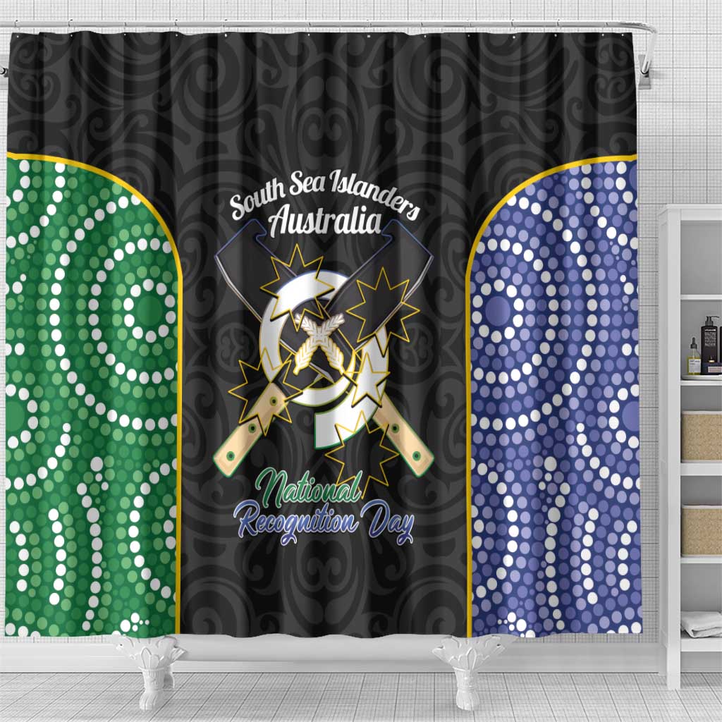 Personalised South Sea Islanders National Recognition Day Shower Curtain Australia Aboriginal Vanuatu Pig Tusk