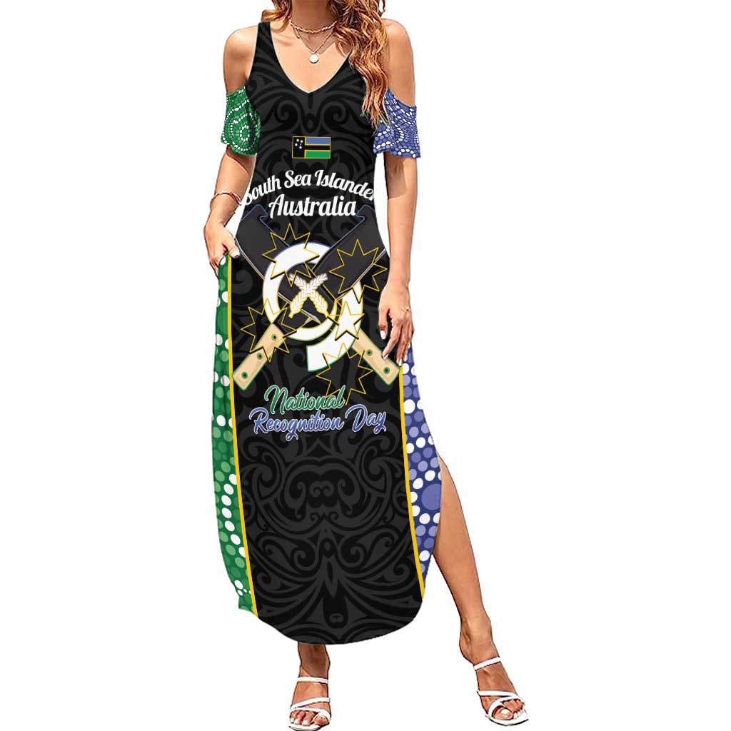 Personalised South Sea Islanders National Recognition Day Summer Maxi Dress Australia Aboriginal Vanuatu Pig Tusk