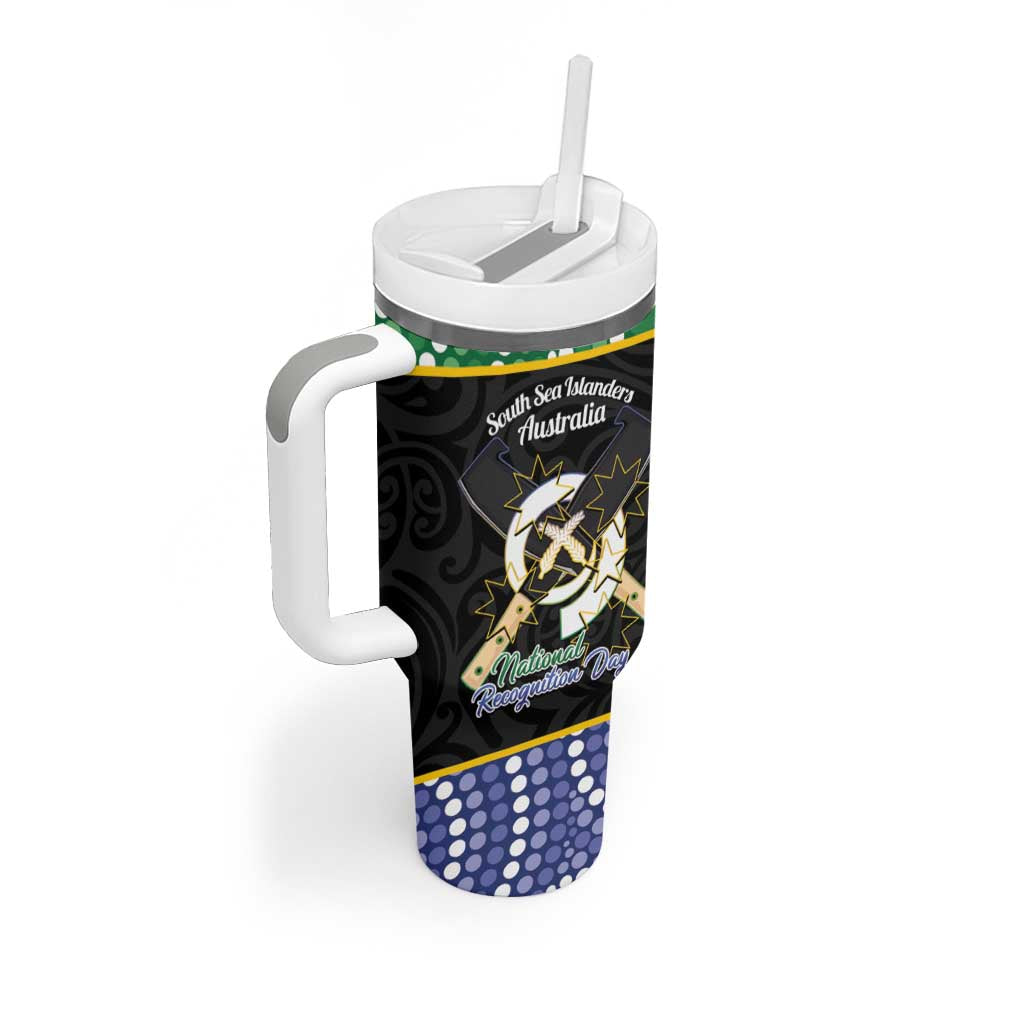 Personalised South Sea Islanders National Recognition Day Tumbler With Handle Australia Aboriginal Vanuatu Pig Tusk