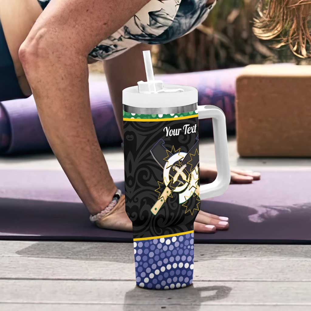 Personalised South Sea Islanders National Recognition Day Tumbler With Handle Australia Aboriginal Vanuatu Pig Tusk