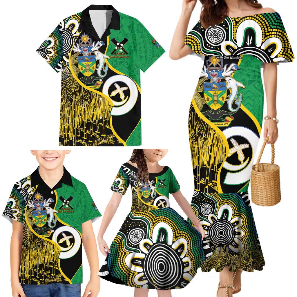 Australian South Sea Islanders National Recognition Day Family Matching Mermaid Dress and Hawaiian Shirt Solomon Islands And Vanuatu Culture