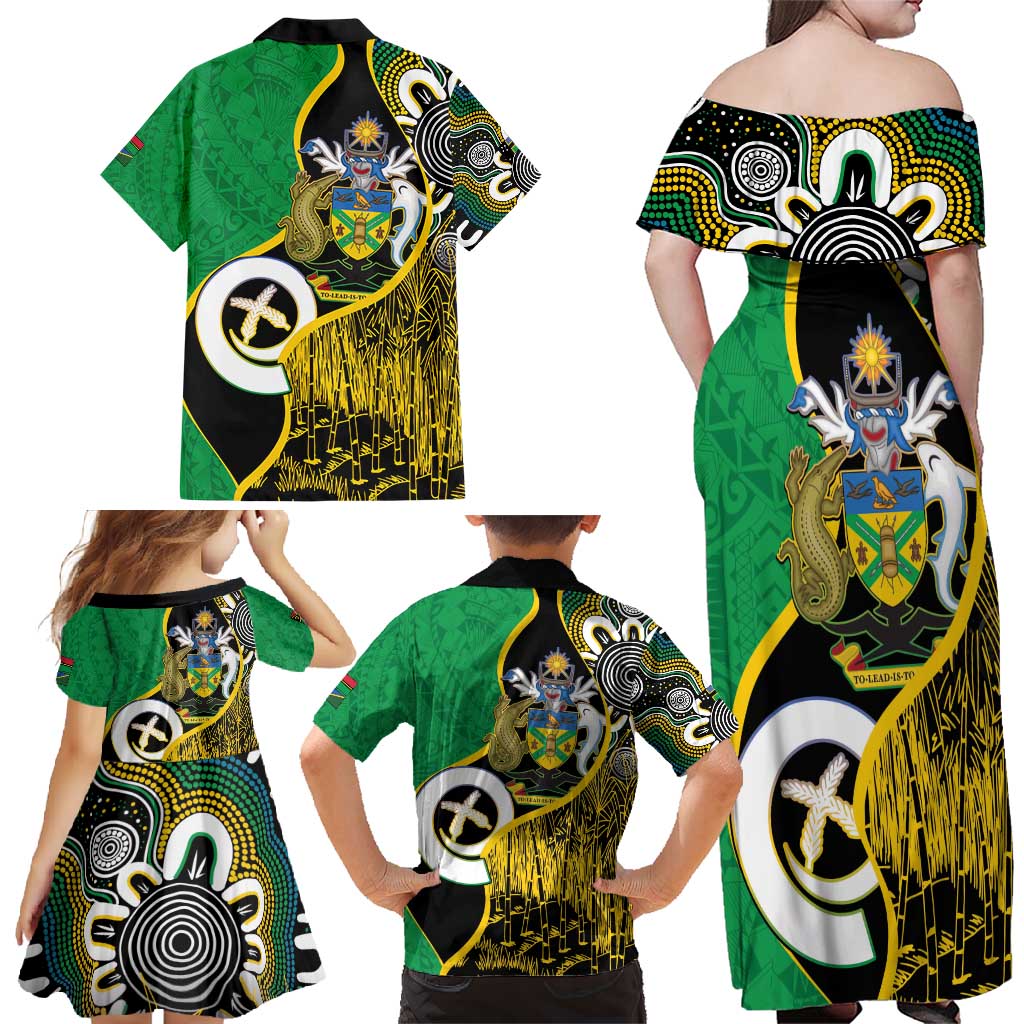 Australian South Sea Islanders National Recognition Day Family Matching Off Shoulder Maxi Dress and Hawaiian Shirt Solomon Islands And Vanuatu Culture