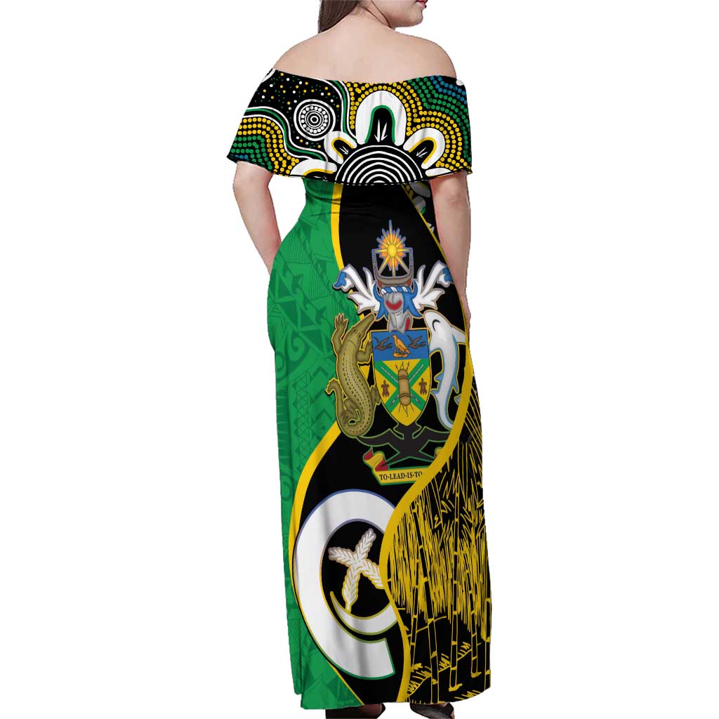Australian South Sea Islanders National Recognition Day Family Matching Off Shoulder Maxi Dress and Hawaiian Shirt Solomon Islands And Vanuatu Culture