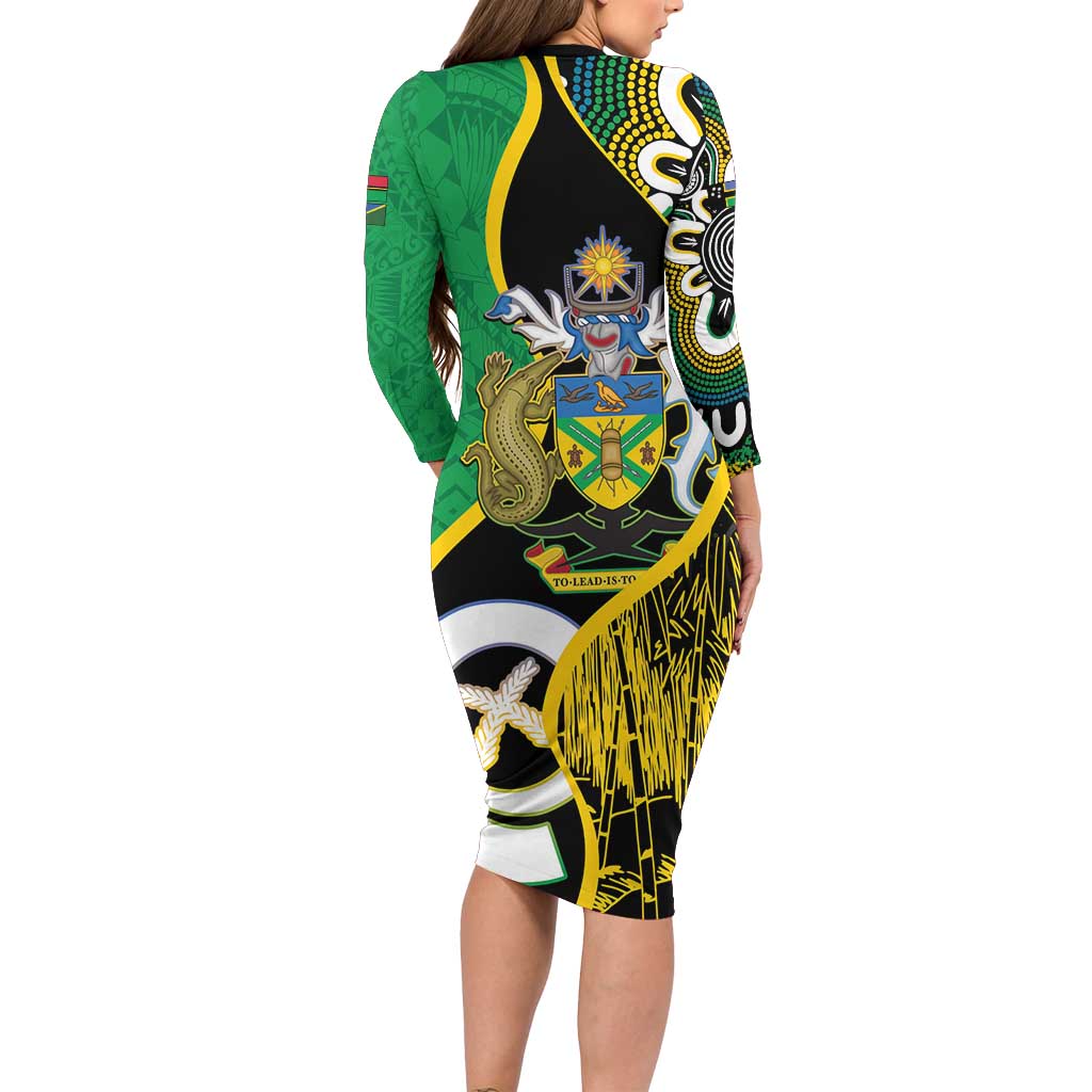 Australian South Sea Islanders National Recognition Day Long Sleeve Bodycon Dress Solomon Islands And Vanuatu Culture