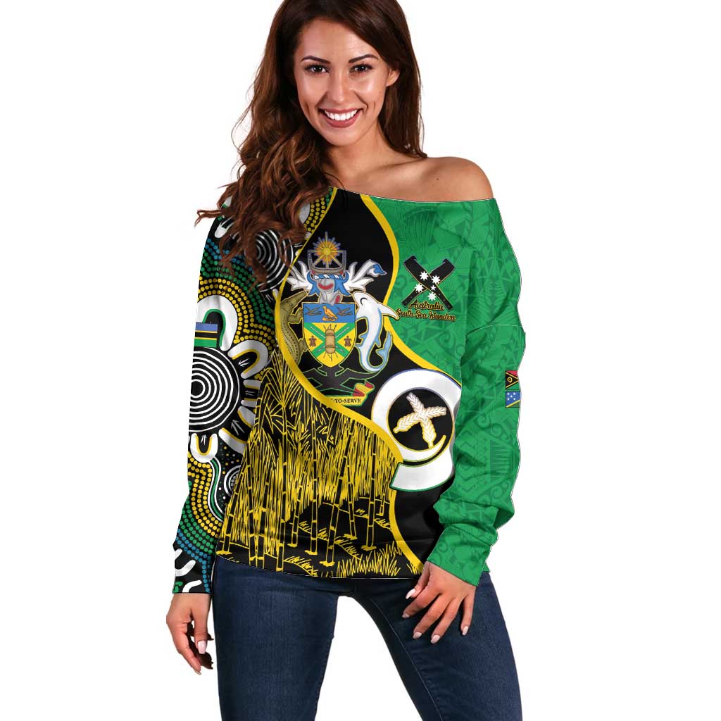 Australian South Sea Islanders National Recognition Day Off Shoulder Sweater Solomon Islands And Vanuatu Culture