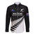New Zealand Silver Fern Rugby Long Sleeve Button Shirt All Black 2023 Go Champions Maori Pattern LT14 Unisex Black - Polynesian Pride