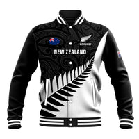 Personalised New Zealand Silver Fern Rugby Baseball Jacket All Black Go Champions Maori Pattern LT14