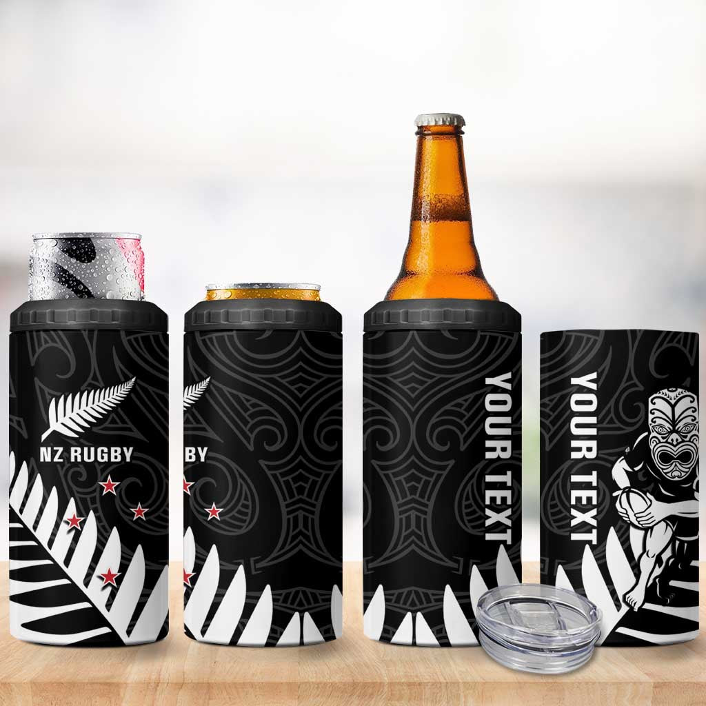 New Zealand Silver Fern Rugby 4 in 1 Can Cooler Tumbler All Black Go Champions Maori Pattern LT14