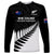 Personalised New Zealand Silver Fern Rugby Long Sleeve Shirt All Black 2023 Go Champions Maori Pattern LT14 Unisex Black - Polynesian Pride