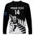 Personalised New Zealand Silver Fern Rugby Long Sleeve Shirt All Black 2023 Go Champions Maori Pattern LT14 - Polynesian Pride