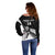Personalised New Zealand Silver Fern Rugby Off Shoulder Sweater All Black Go Champions Maori Pattern LT14