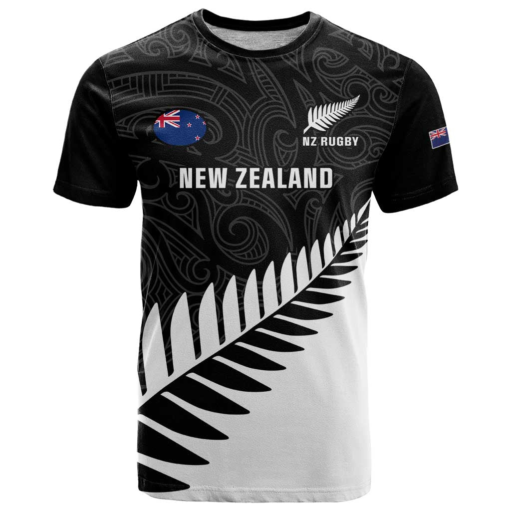 Custom New Zealand Silver Fern Rugby T Shirt All Black Go Champions Maori Pattern LT14