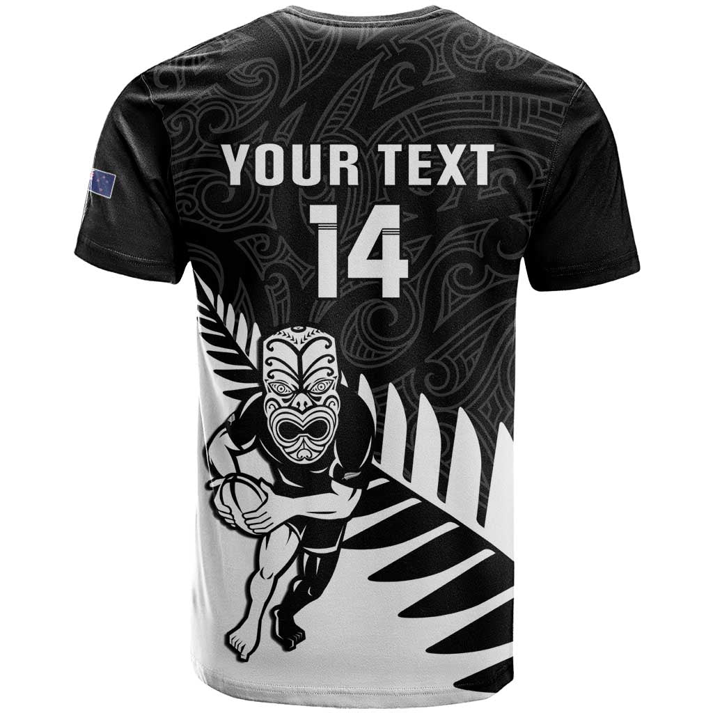 Custom New Zealand Silver Fern Rugby T Shirt All Black Go Champions Maori Pattern LT14