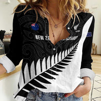 Personalised New Zealand Silver Fern Rugby Women Casual Shirt All Black Go Champions Maori Pattern LT14
