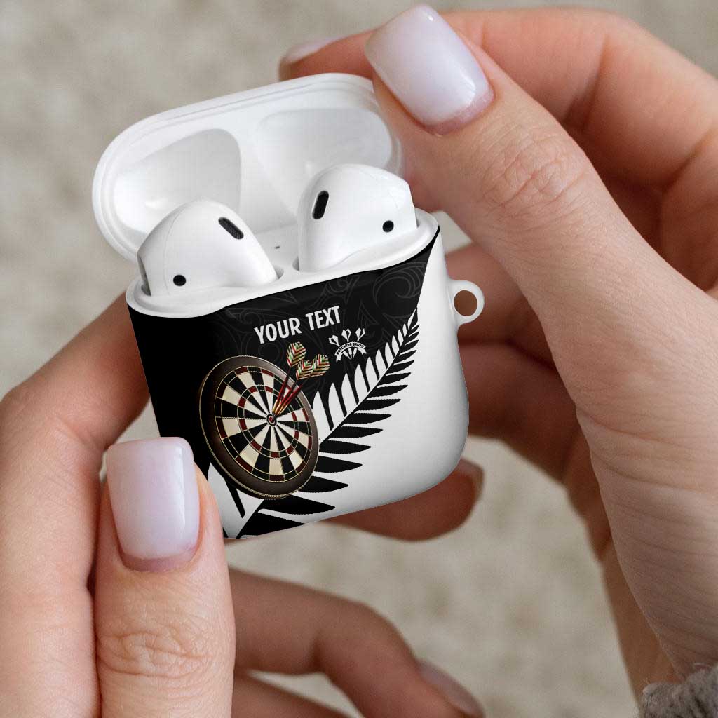 Personalised New Zealand Darts AirPods Case Silver Fern Aotearoa Maori Pattern - Polynesian Pride